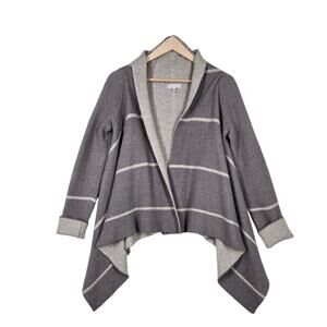 Benedetta B Cardigan M Taupe Wool Cashmere Drape Open Front Chic Quiet Luxury
